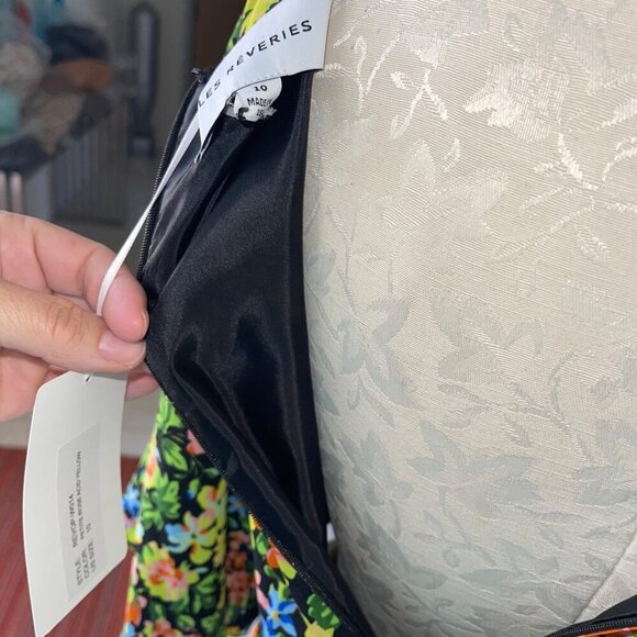 Les Reveries Womens Dress Size 10 Multicolor Flutter Sleeve Wrap Floral New - Picture 7 of 9